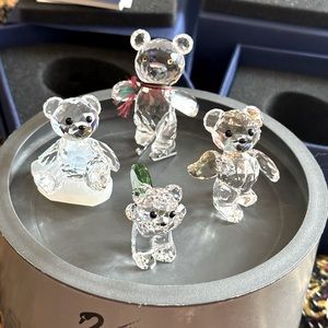 SWAROVSKI LOT of 4, CHRISTMAS BEAR, KRIS BEAR LEO, PERFECTLY HAPPY, SKATES 🧸⛸️